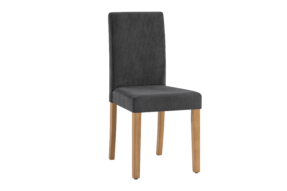 Stoel GENUA grijs cord met rubberhout poten - 49515