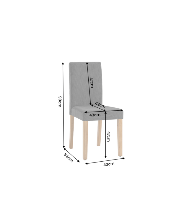Invicta Interior Stoel GENUA grijs cord met rubberhout poten - 49515