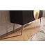 Invicta Interior Dressoir AURUM 180cm getextureerde voorzijde goudkleurige cirkelaccenten zwart mangohout goudkleurige metalen poten - 49519