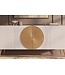 Invicta Interior Dressoir AURUM 180cm gestructureerde voorkant gouden cirkelaccent wit mangohout gouden metalen poten - 49520