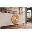 Invicta Interior Dressoir AURUM 180cm gestructureerde voorkant gouden cirkelaccent wit mangohout gouden metalen poten - 49520