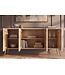 Invicta Interior Dressoir AURUM 180cm gestructureerde voorkant gouden cirkelaccent wit mangohout gouden metalen poten - 49520