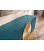 Invicta Interior Dressoir AURUM 180cm gestructureerd front gouden cirkelaccent turquoise mangohout gouden metalen poten - 49521