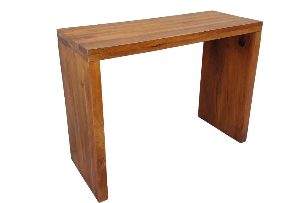 Bureauafel MAKASSAR 100cm mangohout bruin honing afwerking - 49533