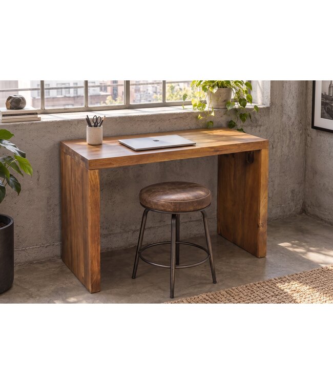 Invicta Interior Bureauafel MAKASSAR 100cm mangohout bruin honing afwerking - 49533