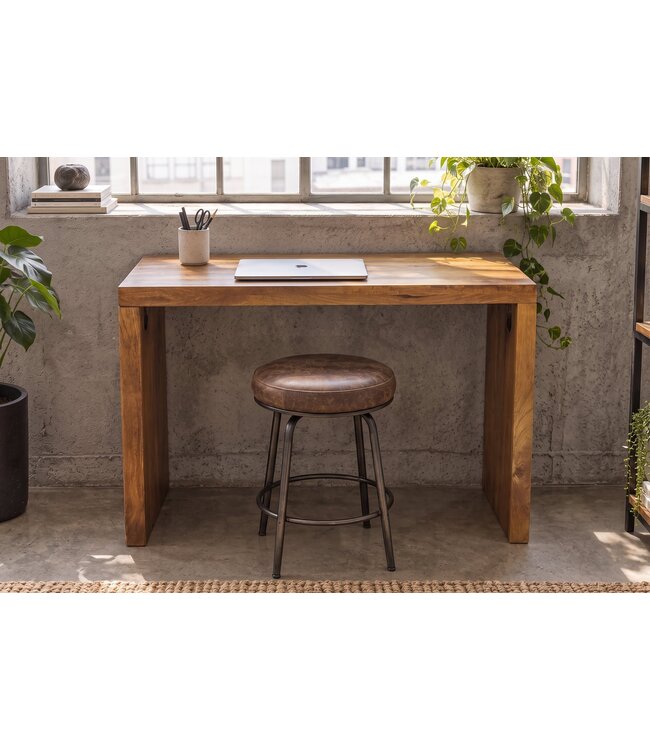 Invicta Interior Bureauafel MAKASSAR 100cm mangohout bruin honing afwerking - 49533