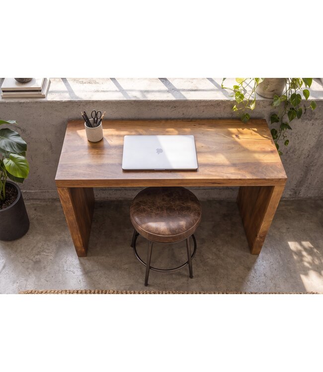 Invicta Interior Bureauafel MAKASSAR 100cm mangohout bruin honing afwerking - 49533