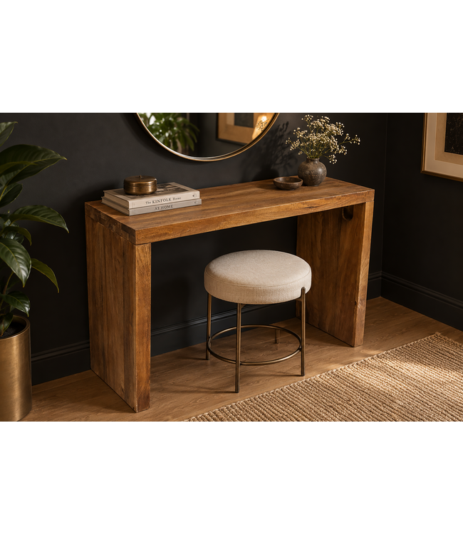 Invicta Interior Bureauafel MAKASSAR 100cm mangohout bruin honing afwerking - 49533