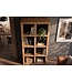 Invicta Interior Wandkast MAKASSAR 180cm 8 open vakken mangohout bruin honing afwerking - 49534