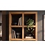 Invicta Interior Wandkast MAKASSAR 180cm 8 open vakken mangohout bruin honing afwerking - 49534