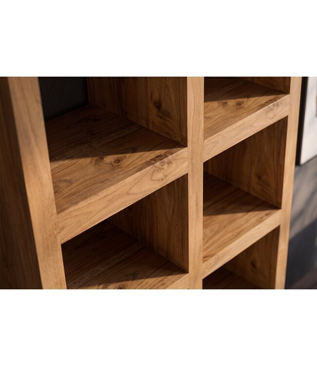 Invicta Interior Wandkast MAKASSAR 180cm 8 open vakken mangohout bruin honing afwerking - 49534