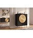 Invicta Interior Highboard AURUM 120cm getextureerde front goudcirkelaccent zwart mangowood goudmetalen poten - 49592