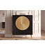 Invicta Interior Highboard AURUM 120cm getextureerde front goudcirkelaccent zwart mangowood goudmetalen poten - 49592
