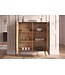 Invicta Interior Highboard AURUM 120cm getextureerde front goudcirkelaccent zwart mangowood goudmetalen poten - 49592