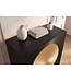 Invicta Interior Highboard AURUM 120cm getextureerde front goudcirkelaccent zwart mangowood goudmetalen poten - 49592