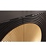 Invicta Interior Highboard AURUM 120cm getextureerde front goudcirkelaccent zwart mangowood goudmetalen poten - 49592