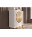 Invicta Interior Highboard AURUM 120cm textured front goudcirkelaccent wit mangohout goudmetalen poten - 49593