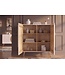 Invicta Interior Highboard AURUM 120cm textured front goudcirkelaccent wit mangohout goudmetalen poten - 49593