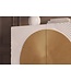 Invicta Interior Highboard AURUM 120cm textured front goudcirkelaccent wit mangohout goudmetalen poten - 49593