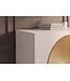 Invicta Interior Highboard AURUM 120cm textured front goudcirkelaccent wit mangohout goudmetalen poten - 49593