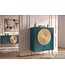 Invicta Interior Highboard AURUM 120cm gestructureerd front goud cirkelaccent turquoise mangowood gouden metalen poten - 49594