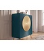 Invicta Interior Highboard AURUM 120cm gestructureerd front goud cirkelaccent turquoise mangowood gouden metalen poten - 49594