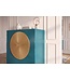 Invicta Interior Highboard AURUM 120cm gestructureerd front goud cirkelaccent turquoise mangowood gouden metalen poten - 49594