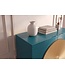 Invicta Interior Highboard AURUM 120cm gestructureerd front goud cirkelaccent turquoise mangowood gouden metalen poten - 49594
