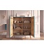 Invicta Interior Highboard AURUM 120cm gestructureerd front goud cirkelaccent turquoise mangowood gouden metalen poten - 49594