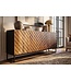 Invicta Interior Dressoir SHADES 180cm 3D front mangohout multicolour bruin met zwart metalen frame - 49604