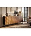 Invicta Interior Dressoir SHADES 180cm 3D front mangohout multicolour bruin met zwart metalen frame - 49604