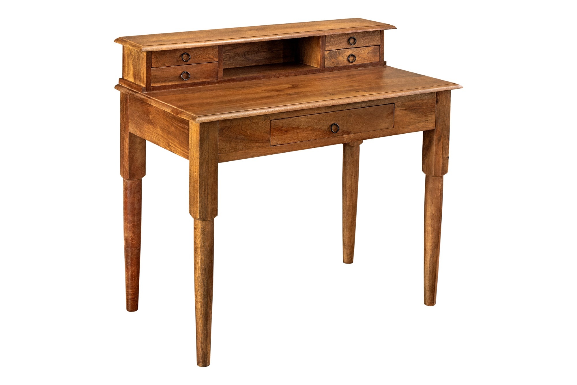 Davenport kantoorbureau HEMINGWAY 90cm met laden open opbergvak mango hout honing afwerking - 49806