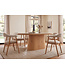 Invicta Interior Eettafel UNIQUE 200cm ovaal eikenhout fineer met travertine blad en voetstuk - 70030