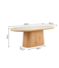 Invicta Interior Eettafel UNIQUE 200cm ovaal eikenhout fineer met travertine blad en voetstuk - 70030
