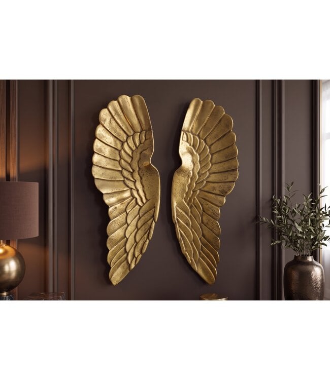 Invicta Interior Wanddecoratie FALLEN ANGEL 65cm engelenvleugels antiek goud - 70102