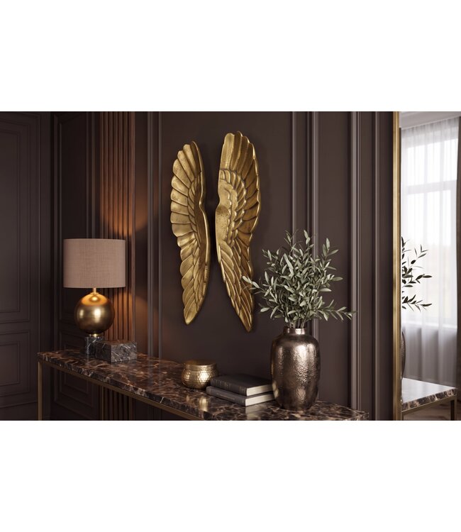 Invicta Interior Wanddecoratie FALLEN ANGEL 65cm engelenvleugels antiek goud - 70102