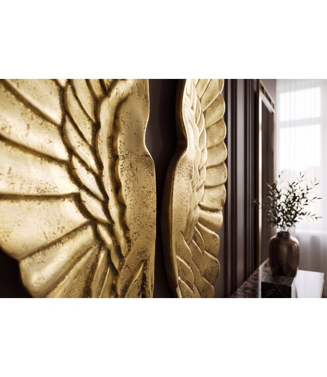 Invicta Interior Wanddecoratie FALLEN ANGEL 65cm engelenvleugels antiek goud - 70102