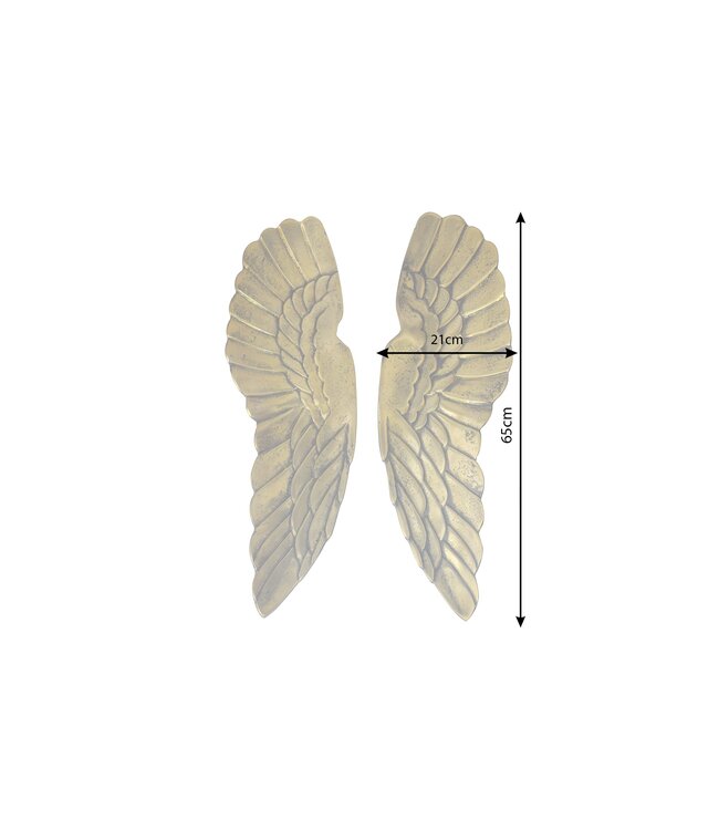 Invicta Interior Wanddecoratie FALLEN ANGEL 65cm engelenvleugels antiek goud - 70102