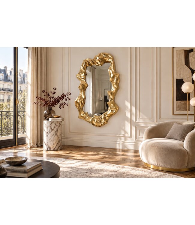 Invicta Interior Wandspiegel VENETIA 150cm asymmetrisch organische vorm goud - 70159