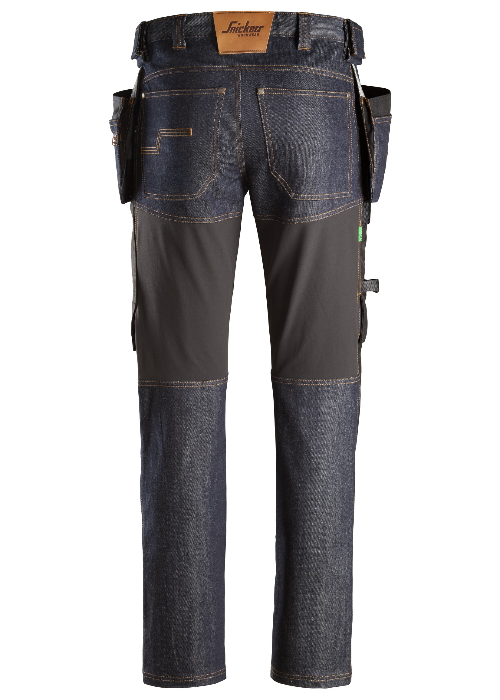 Snickers Workwear FlexiWork Denim Werkbroek+ met Holsterzakken Denim Blauw - Zwart