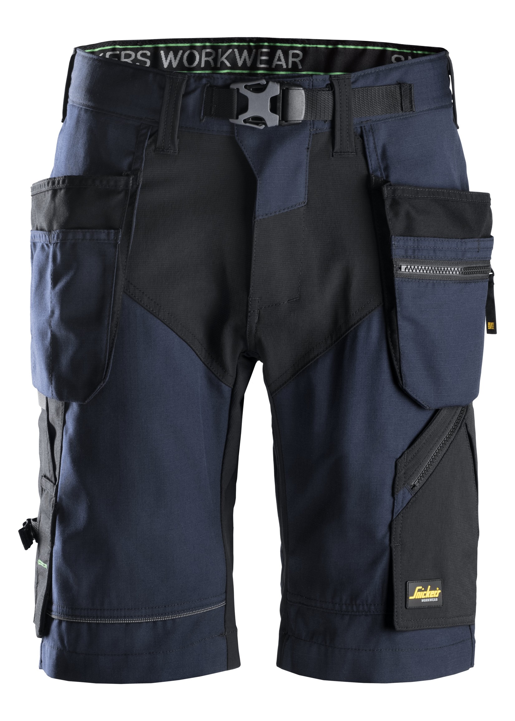 Snickers Workwear FlexiWork, Korte Broek+ met holsterzakken Donker Blauw - Zwart