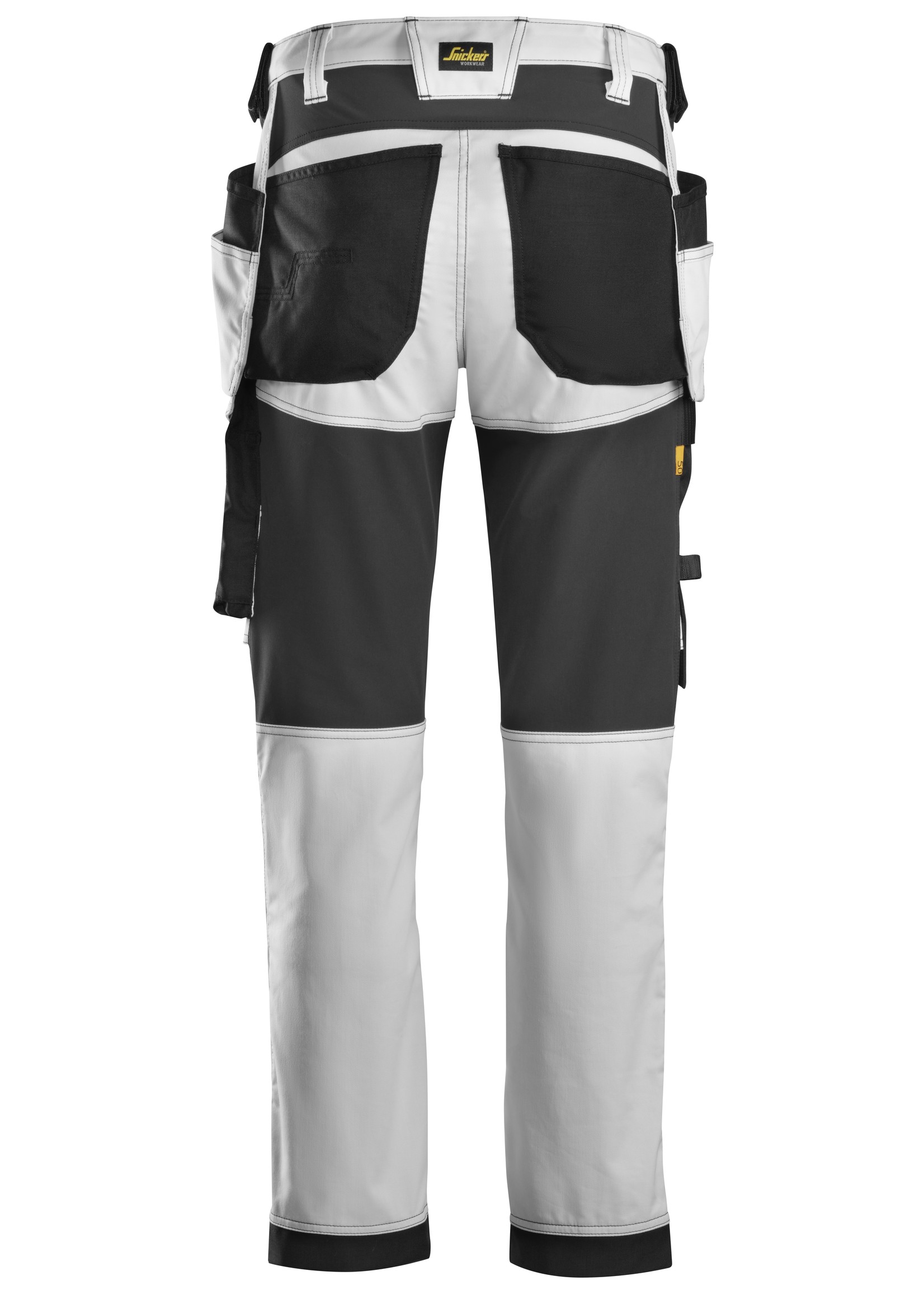 Snickers Workwear AllroundWork, Stretch Werkbroek met Holsterzakken Wit - Zwart