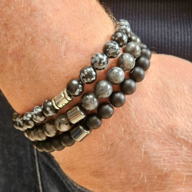 Magneet-Armbanden.nl Natursteinarmband matten Onyx