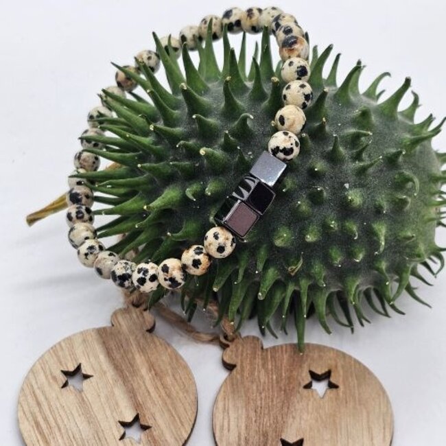 Magneet-Armbanden.nl Natuurstenen armband Dalmatiër Jaspis