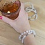 Magneet-Armbanden.nl Natuurstenen armband Witte Jade met hematiet tussenkraaltjes