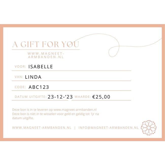 Magneet-Armbanden.nl Cadeaubon