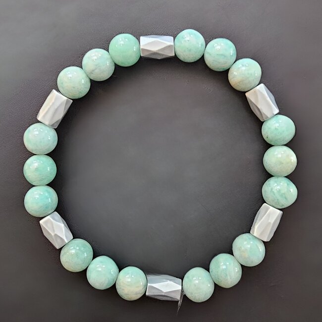 Magneet-Armbanden.nl Natursteinarmband Hämatit & Burmese Jade