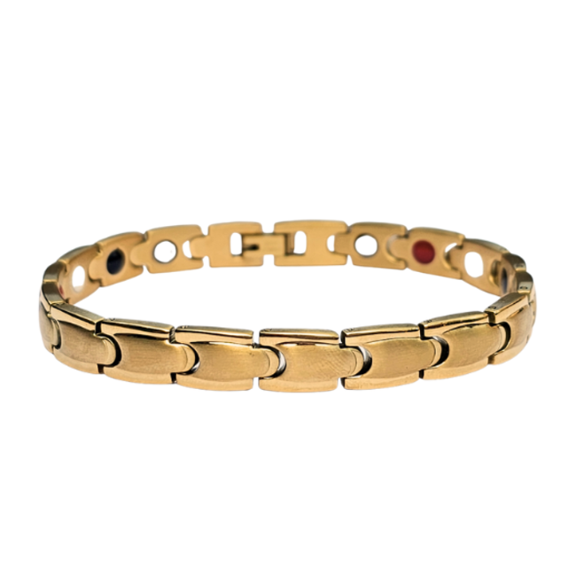 Magneet-Armbanden.nl St. Tropez Magnetarmband – Luxuriöses goldfarbenes Armband aus Chirurgenstahl | Magneten, Germanium & Wellness