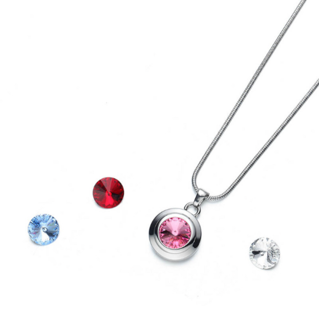 Magneet-Armbanden.nl Zilveren New York Magneet Sieradenset met Roze Steentjes – Black Friday deal | Magneet-armbanden.nl