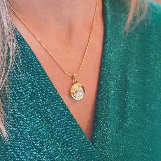 Magneet-Armbanden.nl Gouden New York Magneet Sieradenset met Rode Steentjes – Black Friday deal | Magneet-armbanden.nl